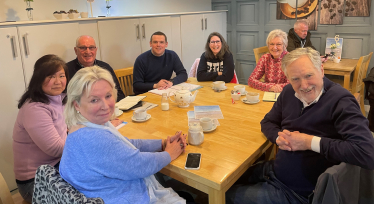 Douglas Ross, Bridget Mustard, John Cowe and campaigners